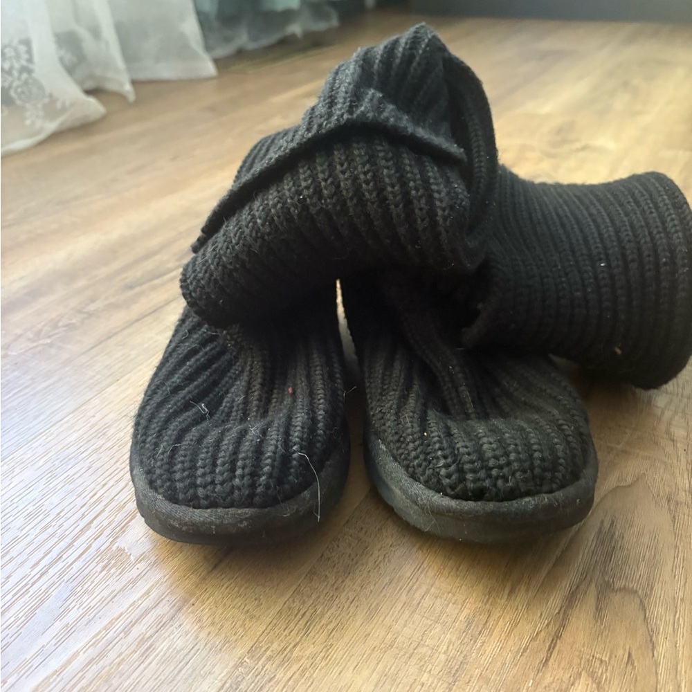 UGG Black Knit Winter Boots